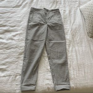 Zara trousers, plaid black and white print